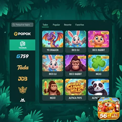 Ilustração de Explore os jogos de cassino online da 56d com recompensas VIP