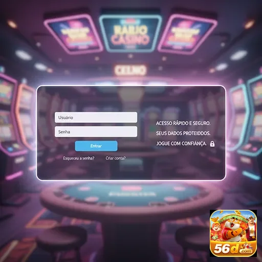 Ilustração de Acesse o cassino online 56d com login rápido e seguro